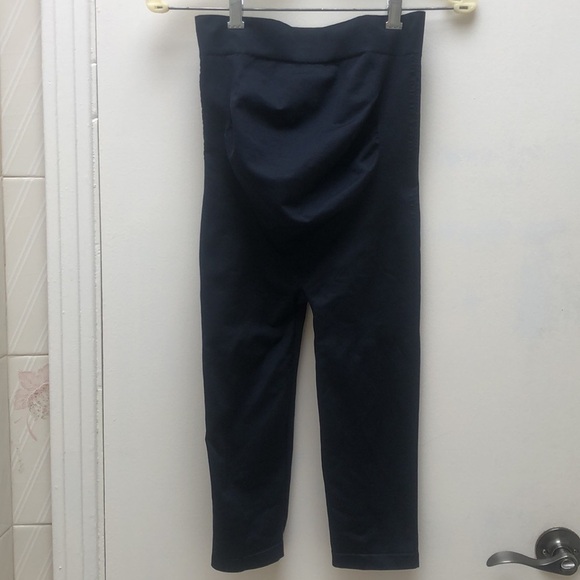 BLANQI everyday Maternity Belly Support  Crop Leggings size medium navy blue - Picture 2 of 4